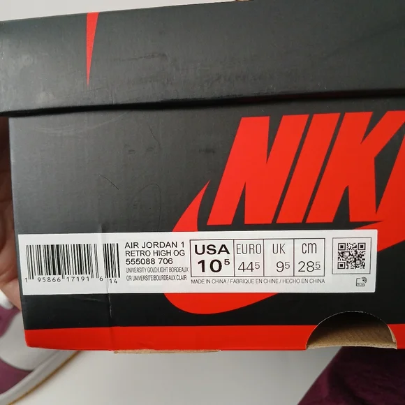 Nike Air Jordan 1 Retro High Og Purple and Yellow Sneakers Men's Size 10.5 - Picture 15 of 16